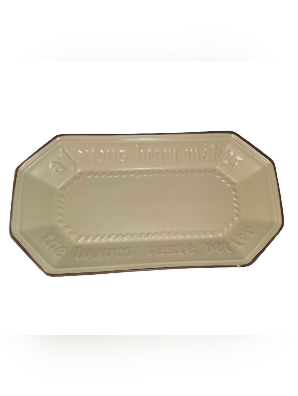 Pfaltzgraff Village 528 Bread Plate "A Joyous Heart Makes The Loaves Taste Bttr"